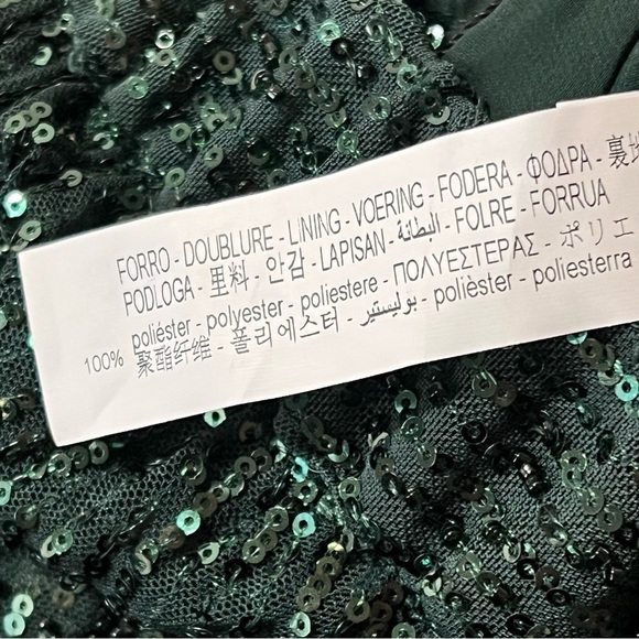 Zara Sequined Sheer Balloon Pants Elastic Waist Size Small Green Club Night NWT - Picture 14 of 16